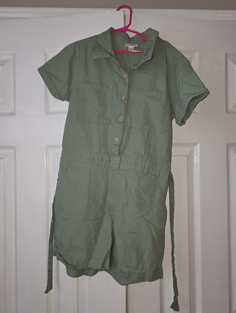 Cat & Jack Olive Green Kids Romper Size Large (10/12)
